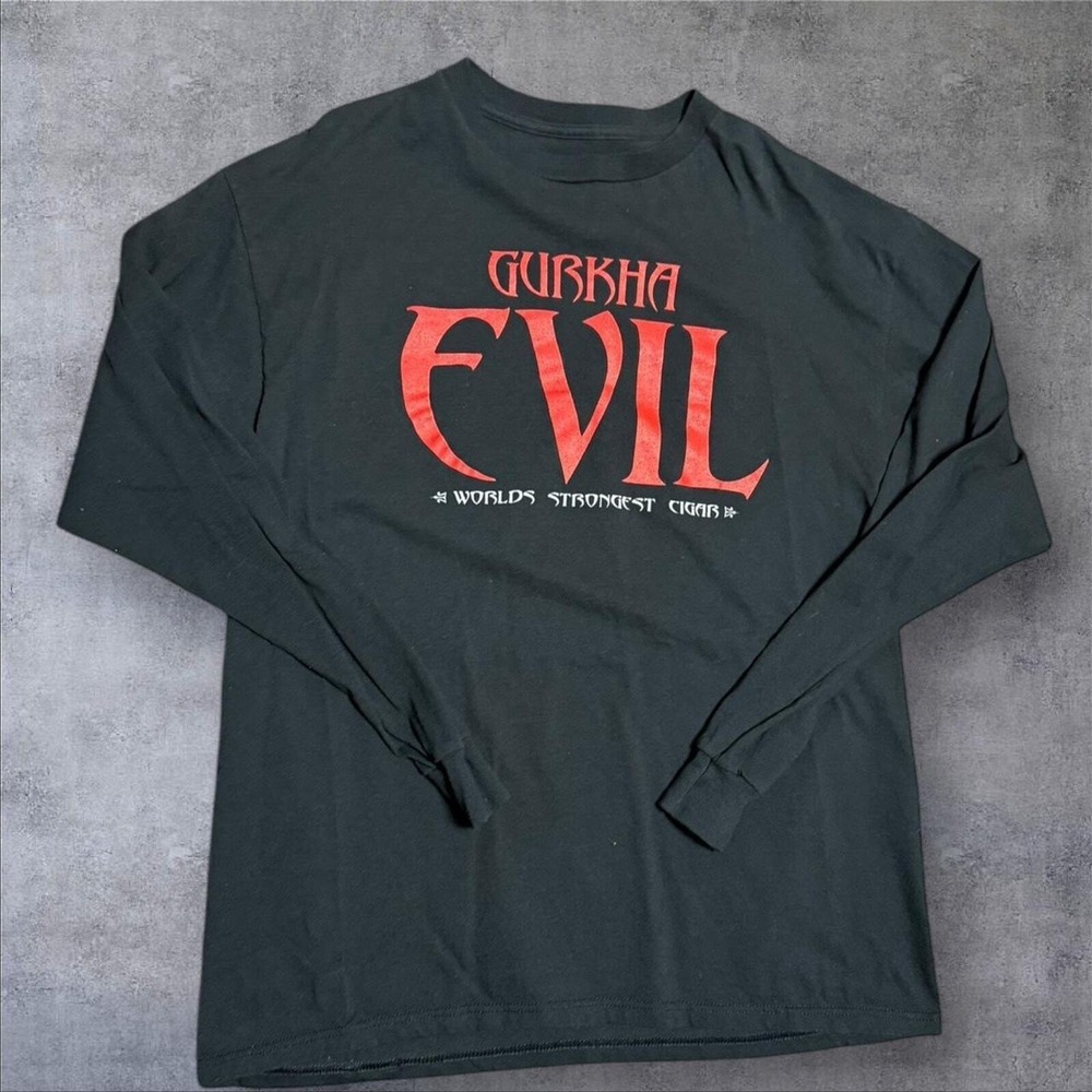 Gurkha evil cigars black long sleeve shirt‎ XL